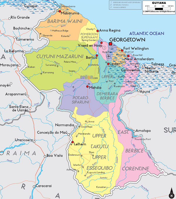 Map of Guyana